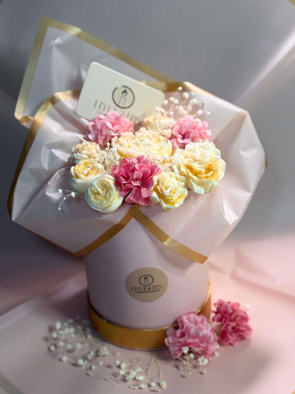 Blumenbox aus Kerzen